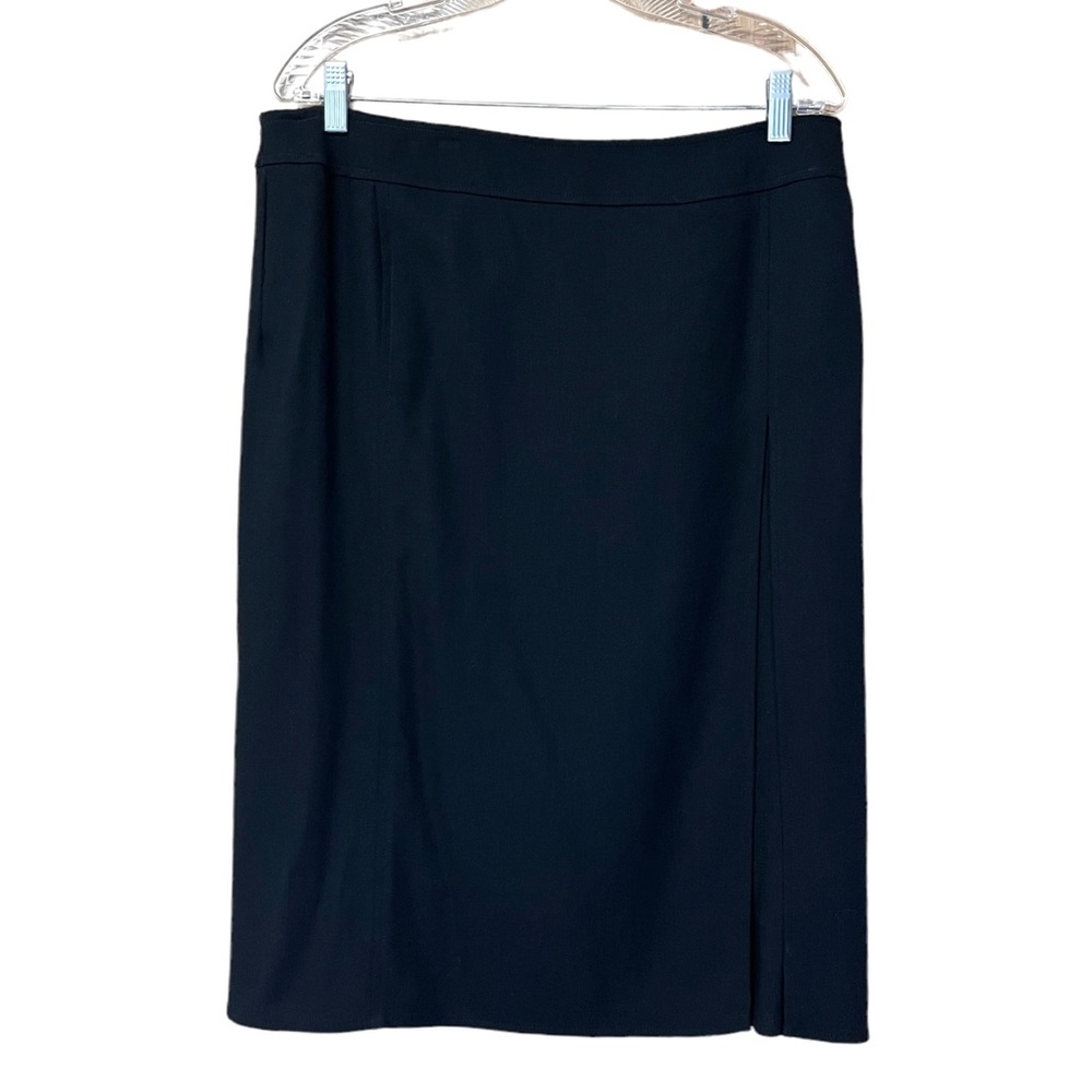 Max Mara Wool Lined Skirt Side Slit Professional Black Office 14
